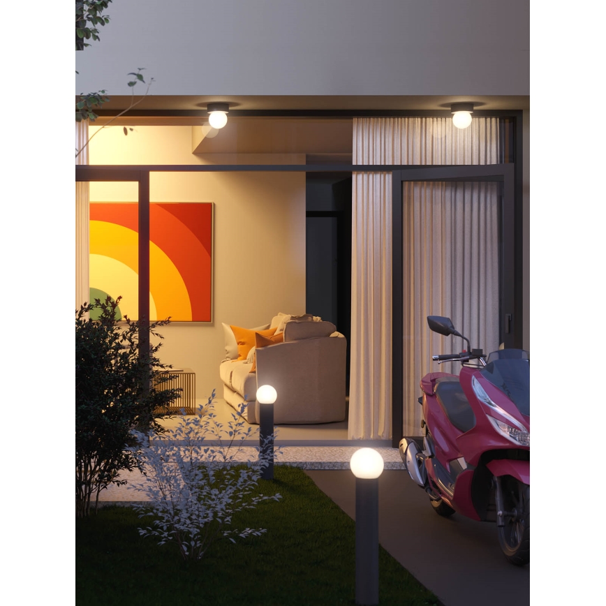Redo 90641 - Plafondlamp voor buiten BULK 1xE27/28W/230V IP44 antraciet