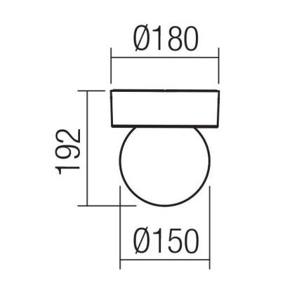 Redo 90641 - Plafondlamp voor buiten BULK 1xE27/28W/230V IP44 antraciet