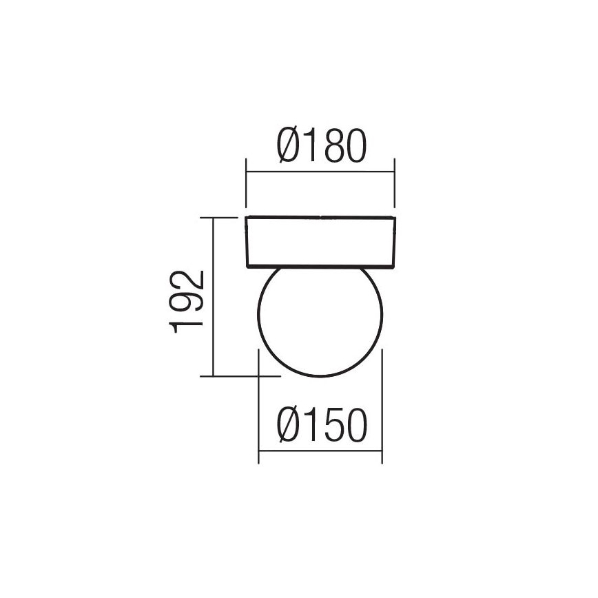 Redo 90641 - Plafondlamp voor buiten BULK 1xE27/28W/230V IP44 antraciet