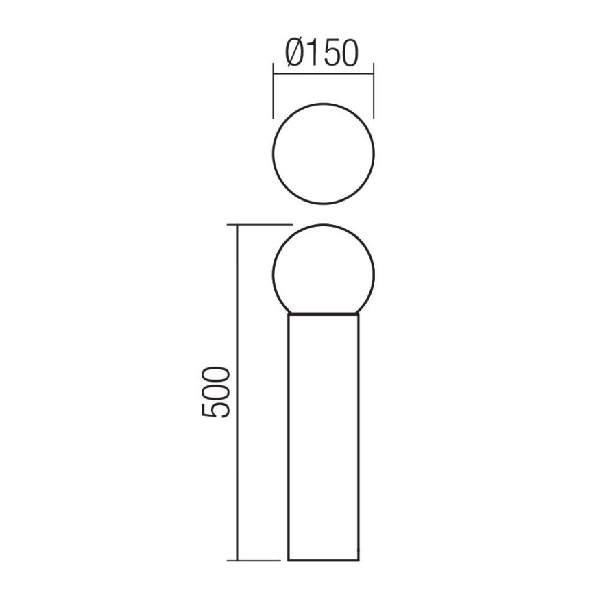 Redo 90642 - Buitenlamp BULK 1xE27/28W/230V 50 cm IP44 antraciet