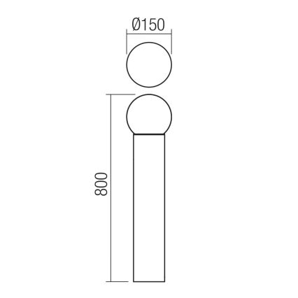 Redo 90643 - Buitenlamp BULK 1xE27/28W/230V 80 cm IP44 antraciet