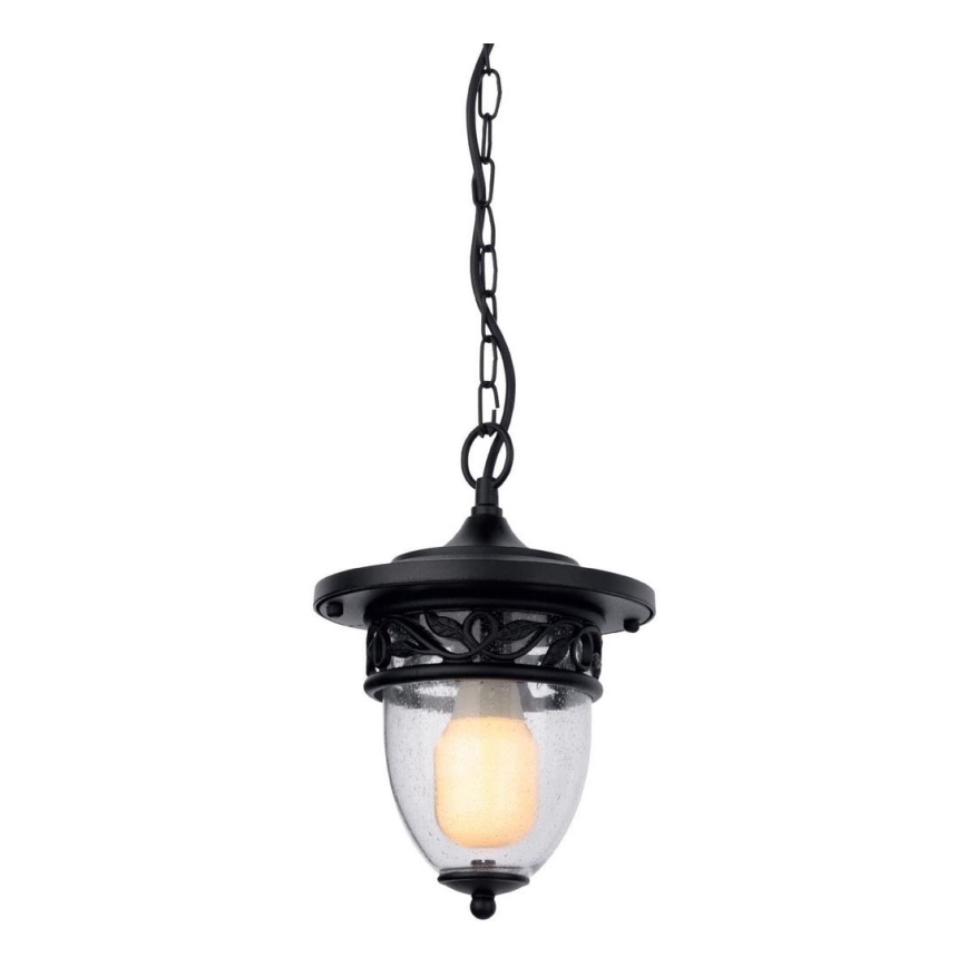 Redo 9399 - Hanglamp aan een ketting voor buiten BASEL 1xE27/42W/230V IP44 zwart