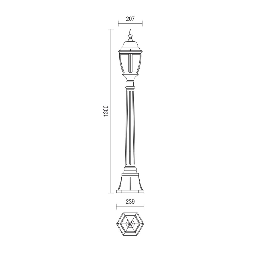 Redo 9608 - Buitenlamp SEVILLA 1xE27/42W/230V IP44 goud/patina