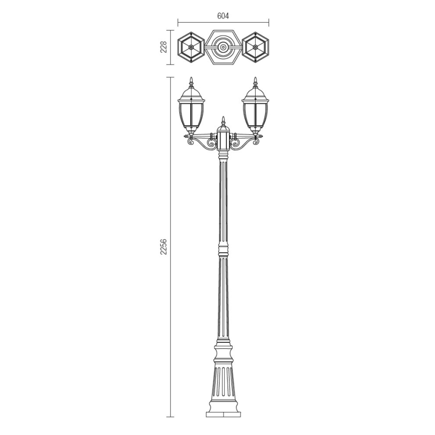Redo 9609 - Buitenlamp SEVILLA 2xE27/42W/230V IP44 goud/patina