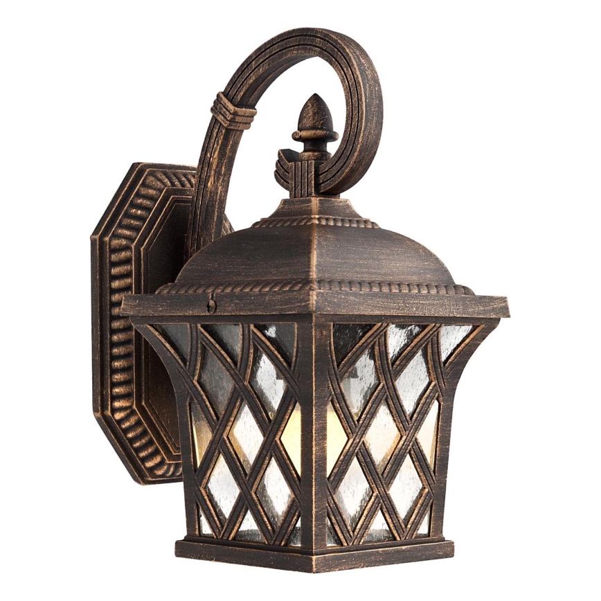 Redo 9951 - Buiten wandlamp BREMEN 1xE27/42W/230V IP23 goud/patina