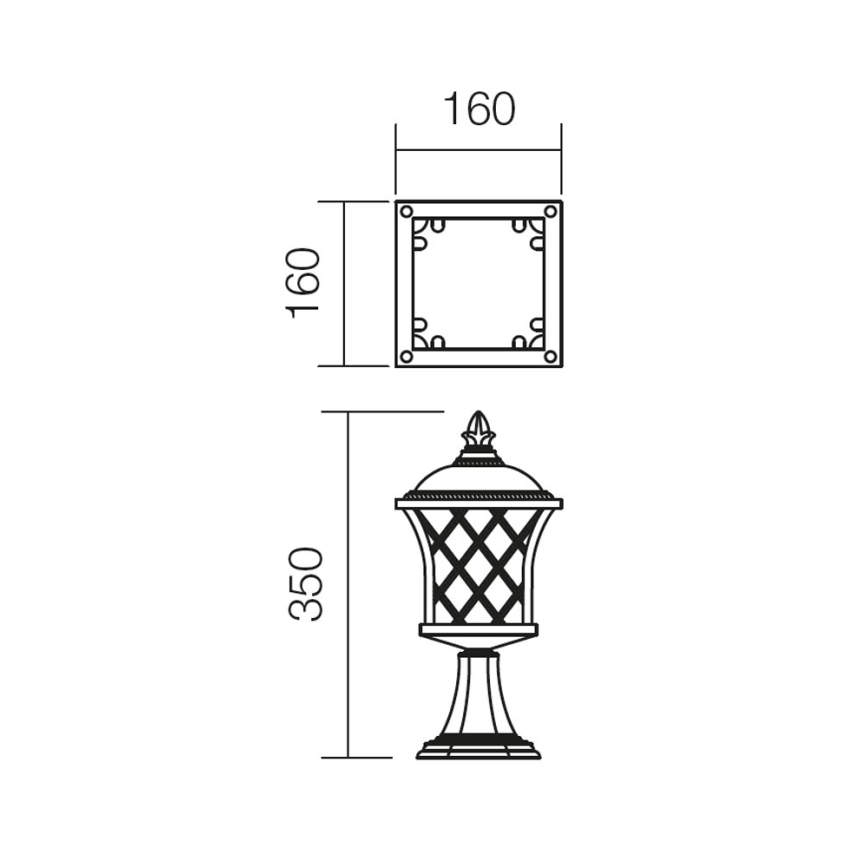 Redo 9953 - Buitenlamp BREMEN 1xE27/42W/230V IP23 goud/patina