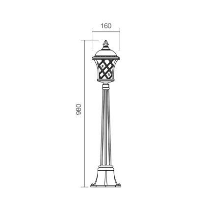 Redo 9961 - Buitenlamp BREMEN 1xE27/42W/230V IP23 goud/patina