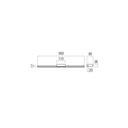 Redo01-3269 - LED Badkamer spiegelverlichting ASTON LED/12W/230V 60 cm CRI 90 IP44 glanzend chroom