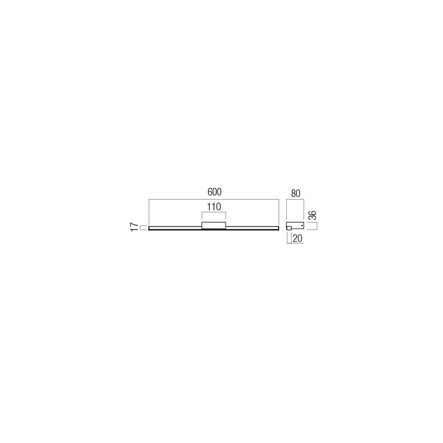 Redo01-3269 - LED Badkamer spiegelverlichting ASTON LED/12W/230V 60 cm CRI 90 IP44 glanzend chroom