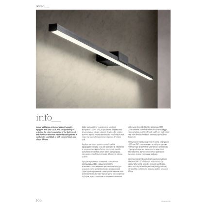 Redo01-3270 - LED Badkamer spiegelverlichting ASTON LED/12W/230V 60 cm CRI 90 IP44 zwart