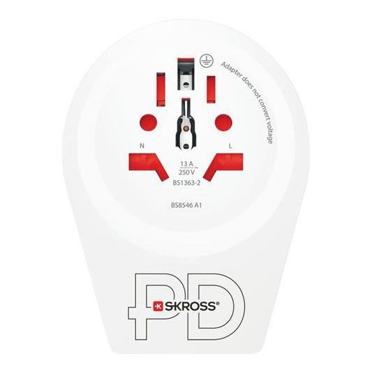 Reisadapter Europa USB C20PD voor reizigers in Tsjechië, USB-C 20W, type E/F