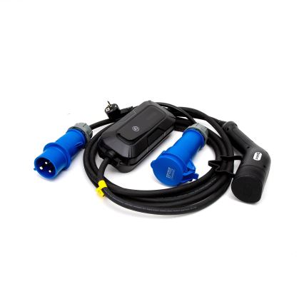 Reislaadstation voor elektrische auto's EV/PHEV AC Type 2 32A/230V 7,4kW IP55 5m + adapter 230V 3,7kW + Etui