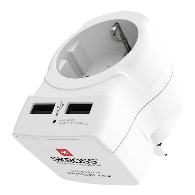 Reisstekker voor UK 230V + 2x USB poort