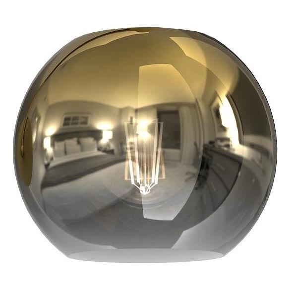 Reserve glas voor kroonluchter MONTE E27 diameter 20 cm goud/gerookt