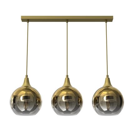 Reserve glas voor kroonluchter MONTE E27 diameter 20 cm goud/gerookt