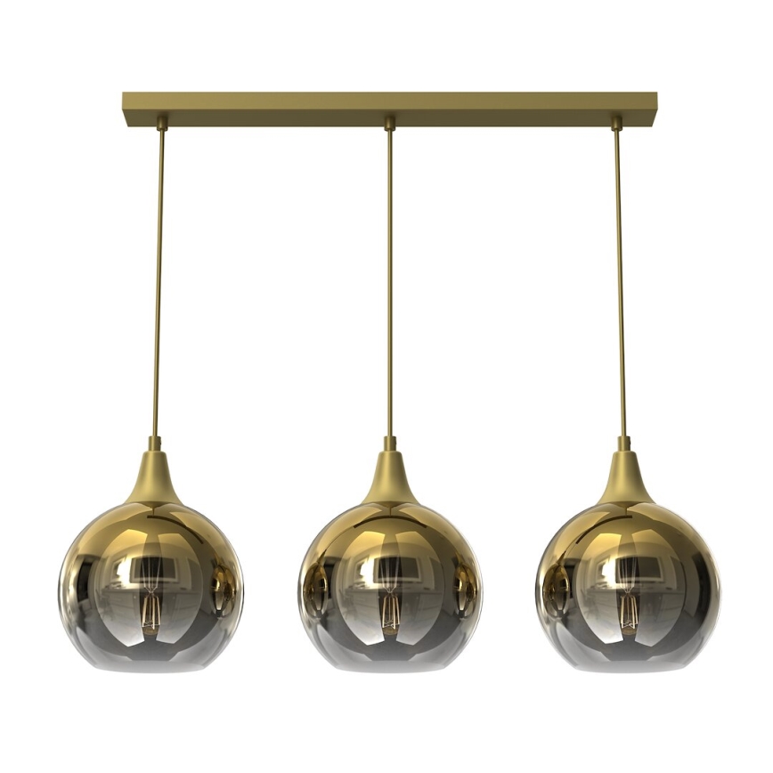 Reserve glas voor kroonluchter MONTE E27 diameter 20 cm goud/gerookt