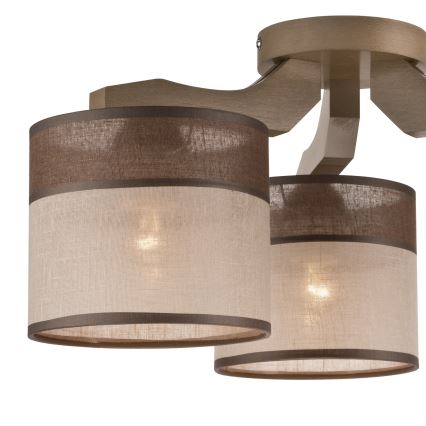 Vervangende lampenkap voor kroonluchter, vloerlamp en wandlamp ANDREA E27 diameter 16 cm bruin/beige