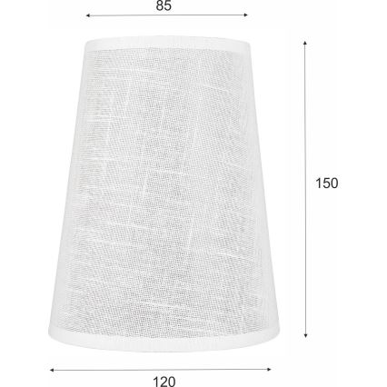 Vervangende lampenkap voor kroonluchter en wandlamp ANTONIO E14 150x120 mm wit