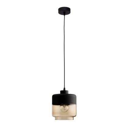 Reserveglas voor kroonluchter AMBER E27, Ø 14 cm, zwart/gerookt‑beige