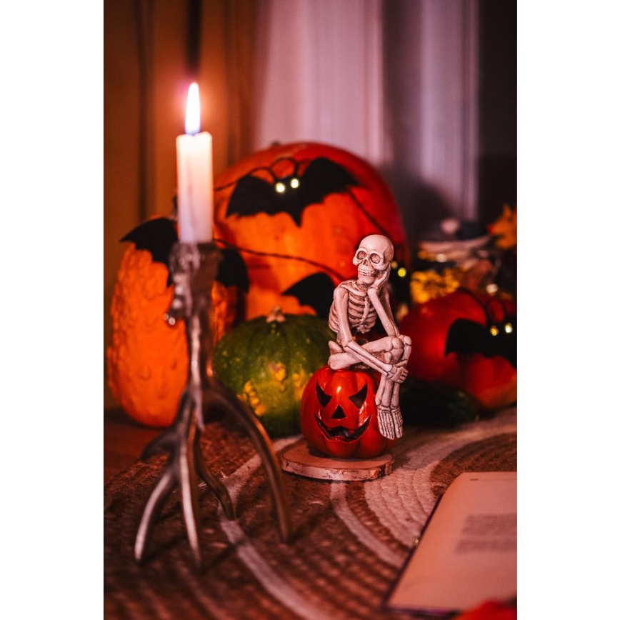 Decoratieve LED ketting HALLOWEEN 10xLED/2xAA/warm wit 1,3m vleermuizen