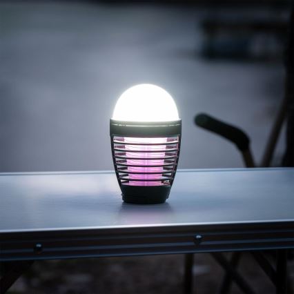 Retlux - Draagbare oplaadbare LED-lamp met insectenvanger LED/5W/1800 mAh IP44 zwart