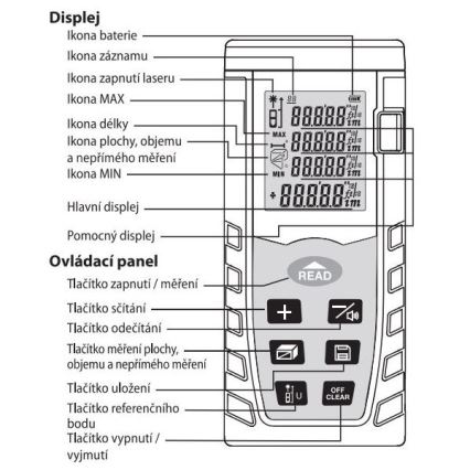 Laserafstandsmeter 2xAAA