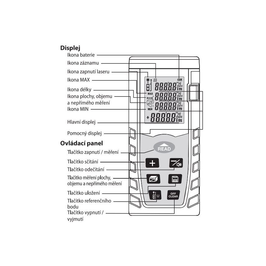 Laserafstandsmeter 2xAAA