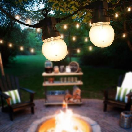 LED buiten decoratieve lichtslinger GIRLANDA G45 10x E27/230 V 8 m IP44 warm wit