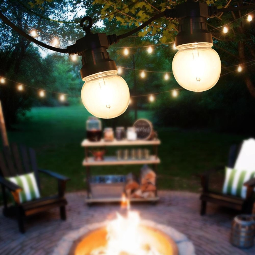 LED buiten decoratieve lichtslinger GIRLANDA G45 10x E27/230 V 8 m IP44 warm wit