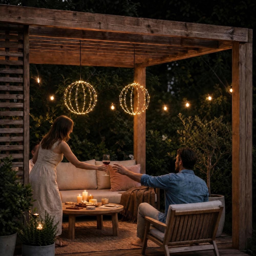 LED buiten kerstdecoratie LED/2,1W/230V Ø 40 cm IP44 warm wit