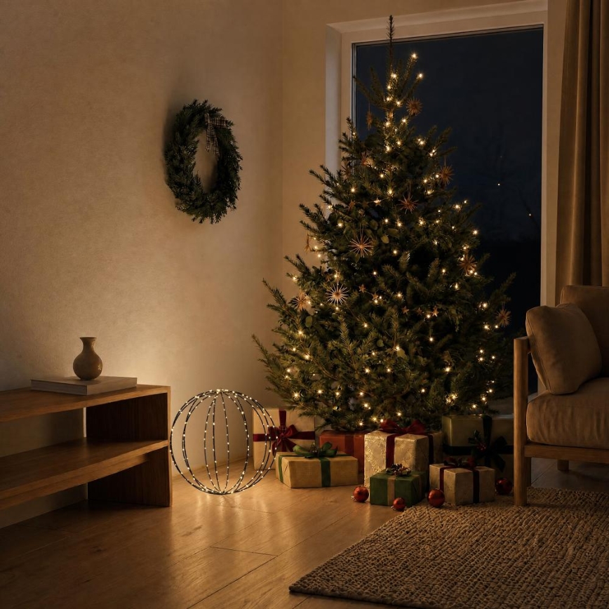 LED buiten kerstdecoratie LED/2,1W/230V Ø 40 cm IP44 warm wit