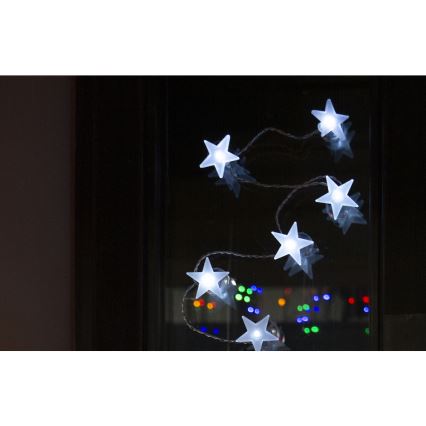 LED decoratieve lichtslinger met zuignappen 10xLED/2xAA 1,8 m koud wit