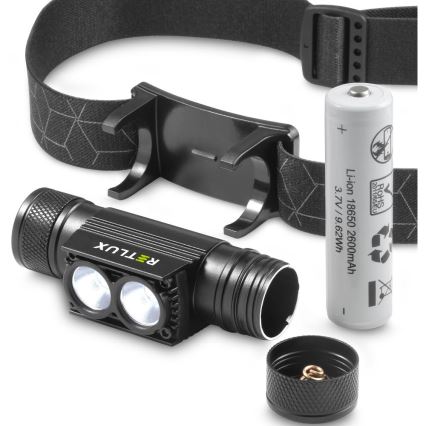 LED Dimbaar oplaadbaar aluminium hoofdlamp LED/2600 mAh IP65