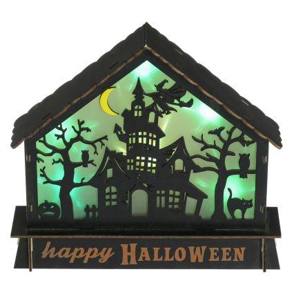 LED Decoratie HALLOWEEN LED/2xAA/multicolor spookhuis