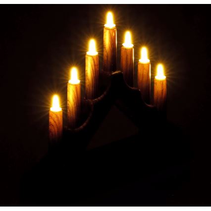 LED Kerst Kandelaar 7xLED/2xAA warm wit
