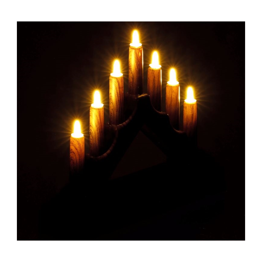 LED Kerst Kandelaar 7xLED/2xAA warm wit