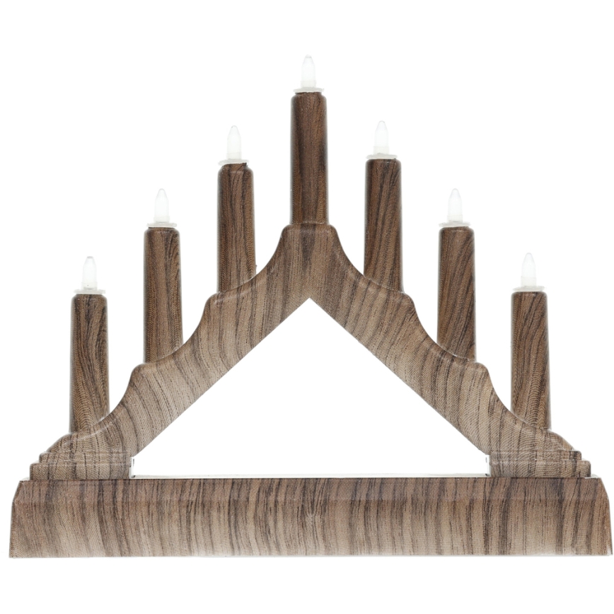 LED Kerst Kandelaar 7xLED/2xAA warm wit