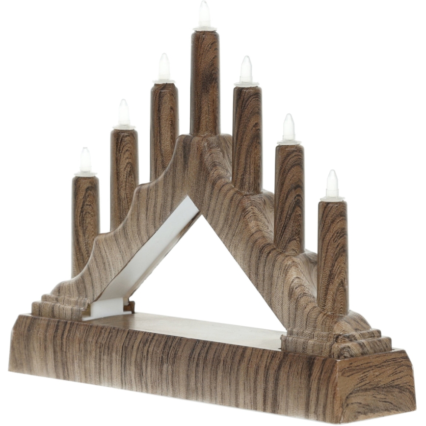LED Kerst Kandelaar 7xLED/2xAA warm wit