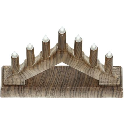 LED Kerst Kandelaar 7xLED/2xAA warm wit