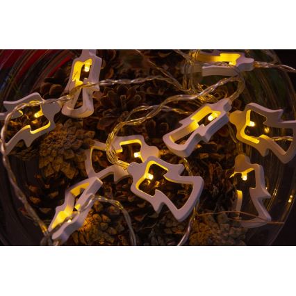 LED Kerst Lichtketting 10xLED/2xAA 1,8m warm wit