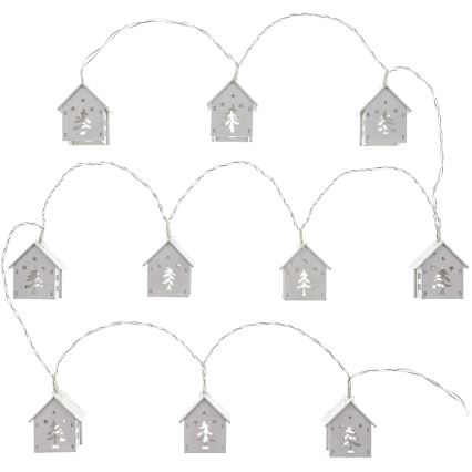 LED Kerst Lichtketting 10xLED/2xAA 2,3m warm wit