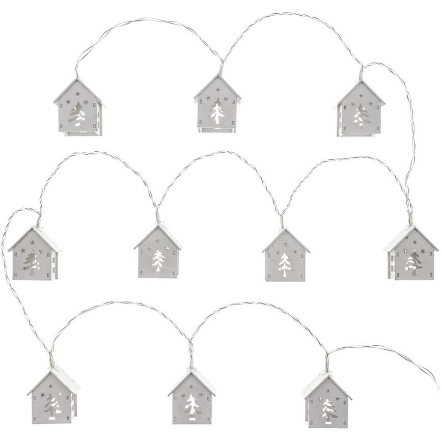 LED Kerst Lichtketting 10xLED/2xAA 2,3m warm wit