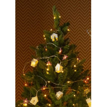 LED Kerst Lichtketting 10xLED/2xAA 2,3m warm wit