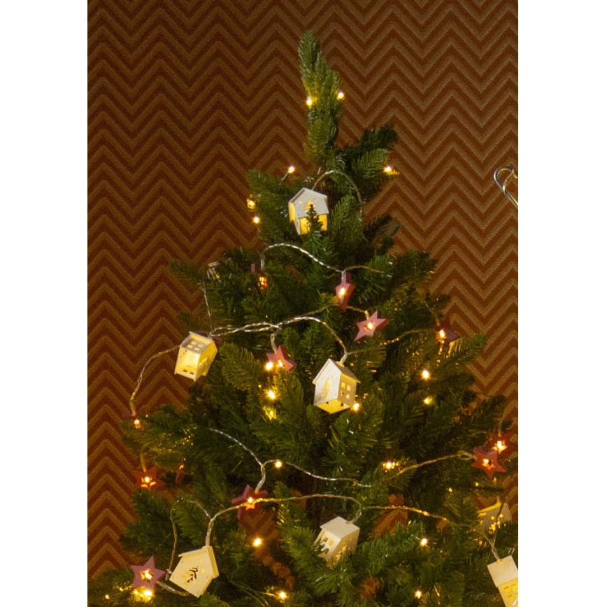 LED Kerst Lichtketting 10xLED/2xAA 2,3m warm wit
