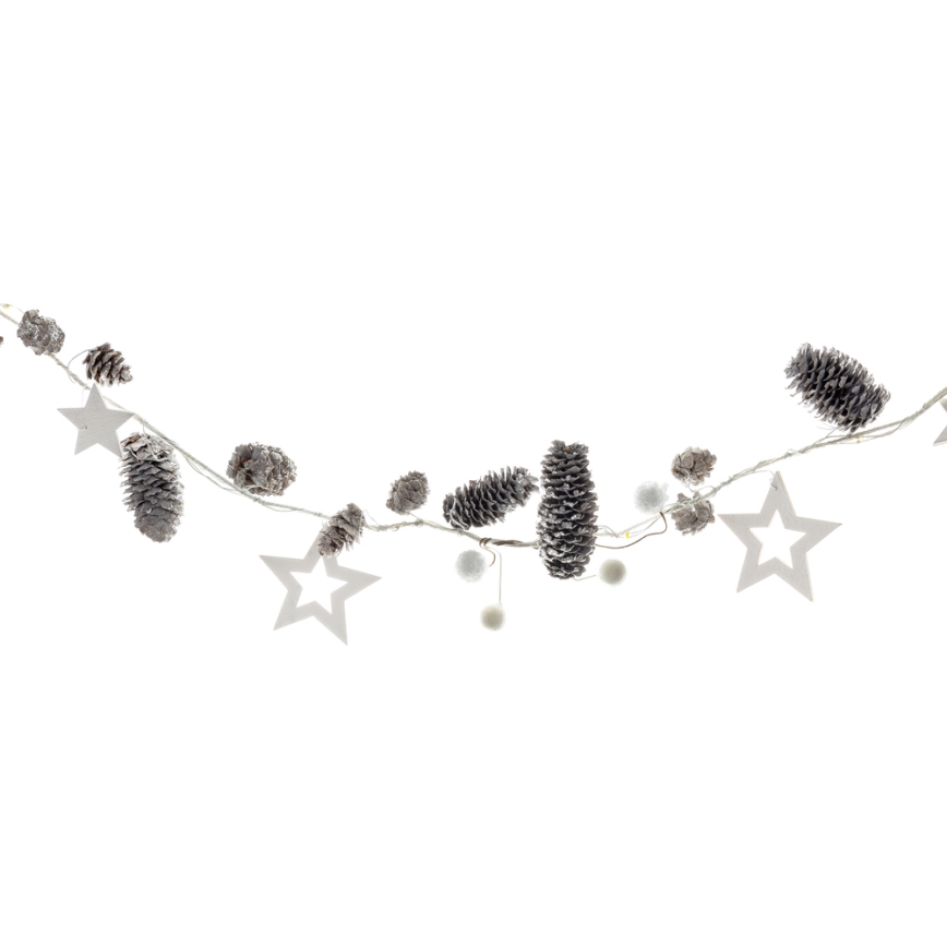 LED Kerst lichtsnoer 10xLED/3xAA 2,5m warm wit