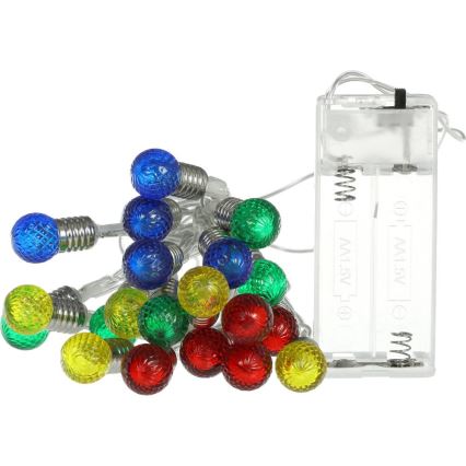 LED Kerst lichtsnoer 20xLED/2xAA/warm wit 1,8m lampen