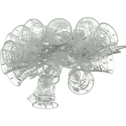 LED Kerst lichtsnoer 20xLED/3xAA/warm wit 2,2m klokken