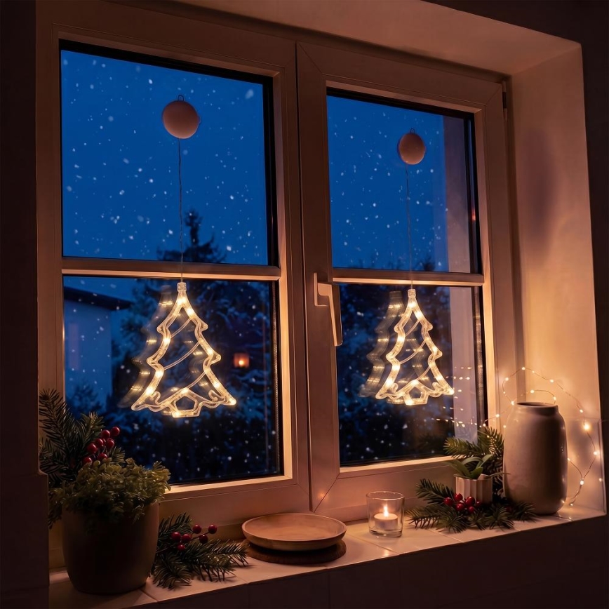 LED kerstdecoratie LED/3xAAA/warm wit kerstboom