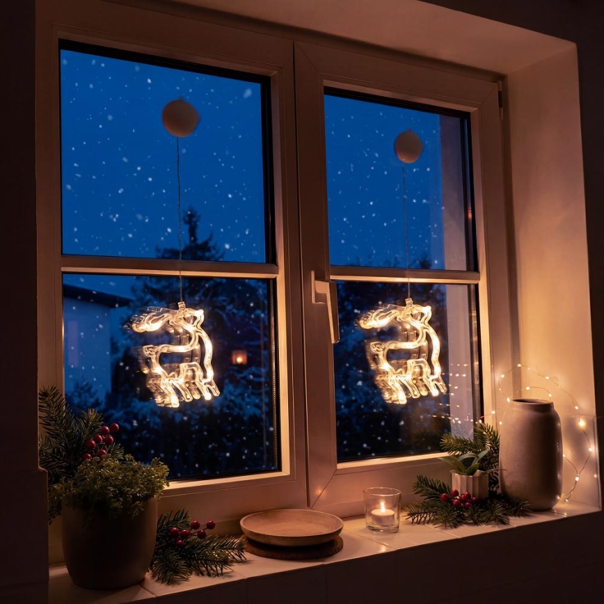LED Kerstdecoratie LED/3xAAA/warm wit rendier