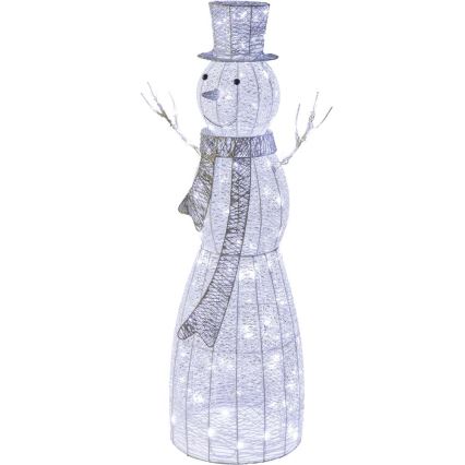 LED Kerstdecoratie voor buiten LED/3,6W/230V/koud wit 124 cm IP44 sneeuwpop